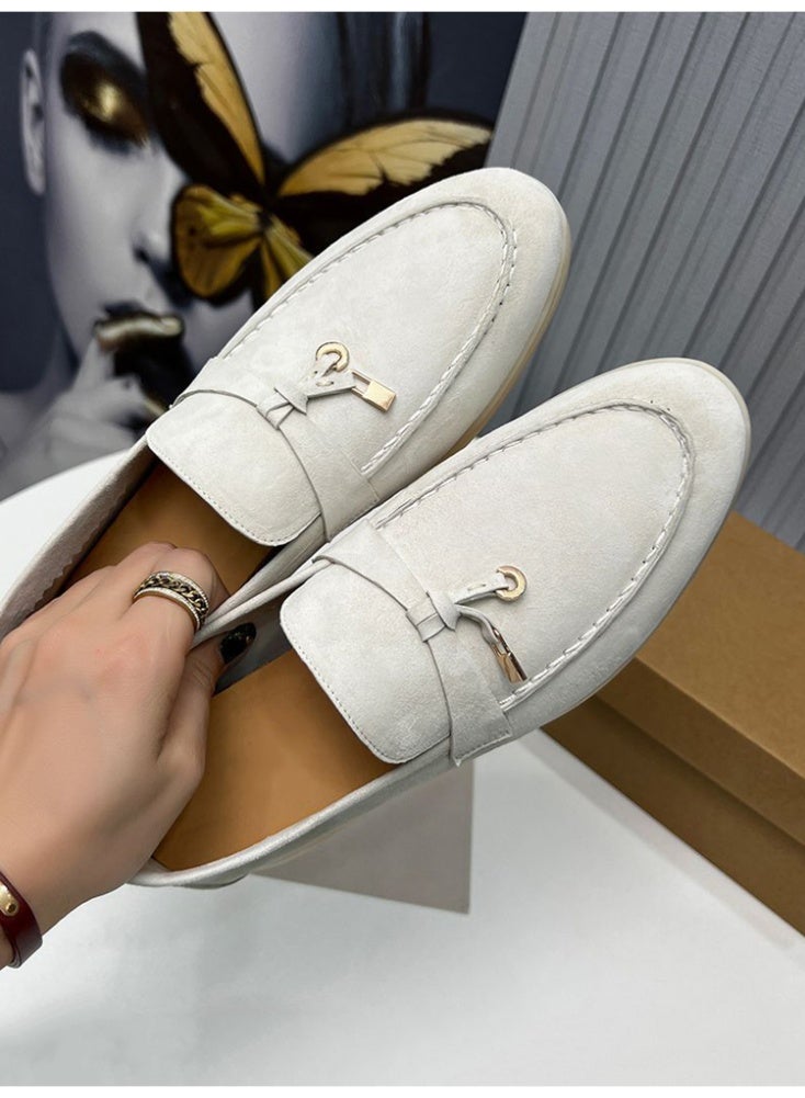 Suede Loafers Men Fashion Design Flats Summer Walk Loafers Genuine Leather Slip On Round Toe Soft Flats Casual Shoes Size 46 - Image 5