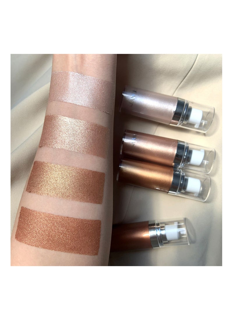 Handaiyan - Body Shimmer Liquid Highlighter Oil Brighten Glow Glitter Waterproof Moisturising Smooth Makeup Lotion Bronzer Illuminate Luminizer Gold Beach Foundation Non-sticky Dry for Face And Body (20ml) - Image 1