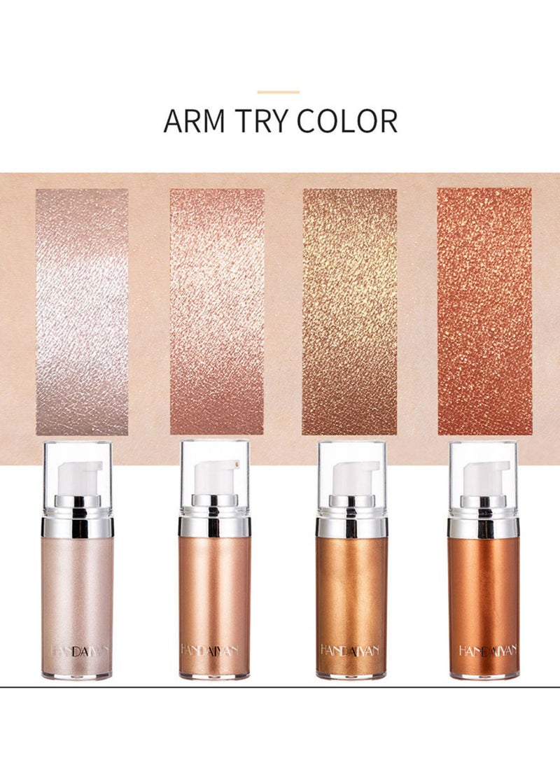 Handaiyan - Body Shimmer Liquid Highlighter Oil Brighten Glow Glitter Waterproof Moisturising Smooth Makeup Lotion Bronzer Illuminate Luminizer Gold Beach Foundation Non-sticky Dry for Face And Body (20ml) - Image 1
