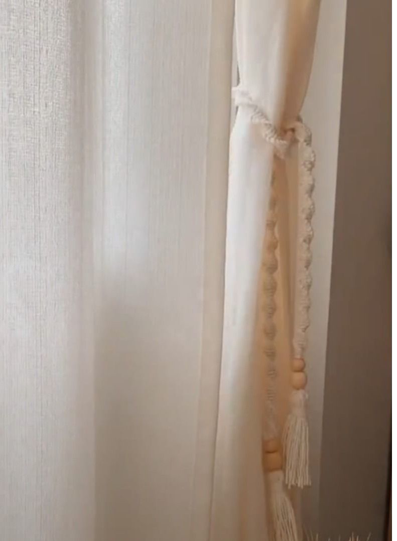 macrame sanu 2 Pack handmade macrame Curtain Rope Tiebacks, Hand Braided Curtain Tie  - Image 2