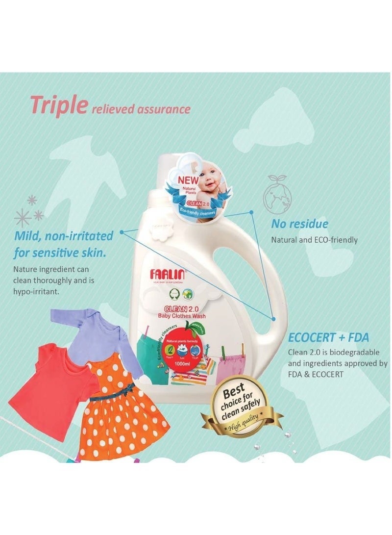 FARLIN Clean 2.0 Baby Clothes Wash 1000 ML - Image 3