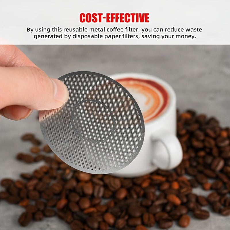 2PCS Stainless Steel Reusable Metal Filter Mesh for AeroPress Original Go and Clear Coffee Press Home Espresso Cold Brew French Press - Image 5