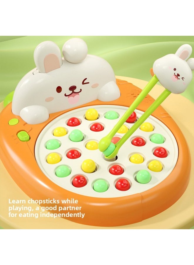 null - Children's Chopsticks Learning Machine Rabbit Chopsticks Training Machine Electric Educational Early Education Toys Desktop Game Tiger Mouth Practice-Color:Rabbit Chopsticks Training Machine [gift Box] Single Version-Specifications:Ordinary Battery * 3 + Screwdriver * 1 - Image 1