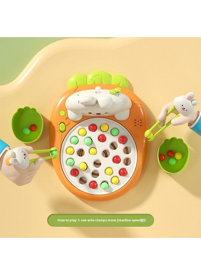 null - Children's Chopsticks Learning Machine Rabbit Chopsticks Training Machine Electric Educational Early Education Toys Desktop Game Tiger Mouth Practice-Color:Rabbit Chopsticks Training Machine [gift Box] Single Version-Specifications:Ordinary Battery * 3 + Screwdriver * 1 - Image 1