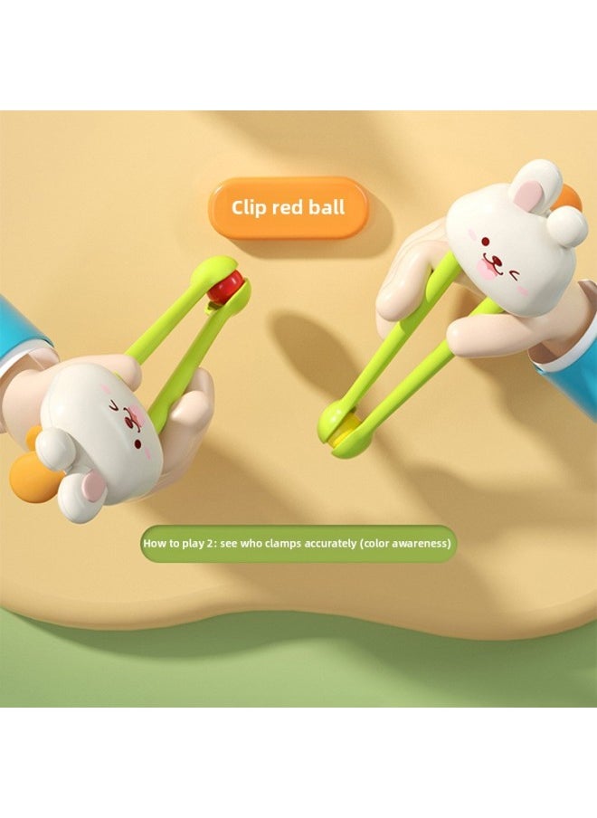 null - Children's Chopsticks Learning Machine Rabbit Chopsticks Training Machine Electric Educational Early Education Toys Desktop Game Tiger Mouth Practice-Color:Rabbit Chopsticks Training Machine [gift Box] Single Version-Specifications:Ordinary Battery * 3 + Screwdriver * 1 - Image 1