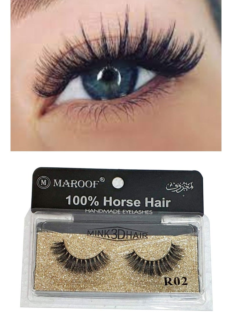 MAROOF رموش ماروف مينك 3D من شعر الحصان الاصطناعي - Image 2