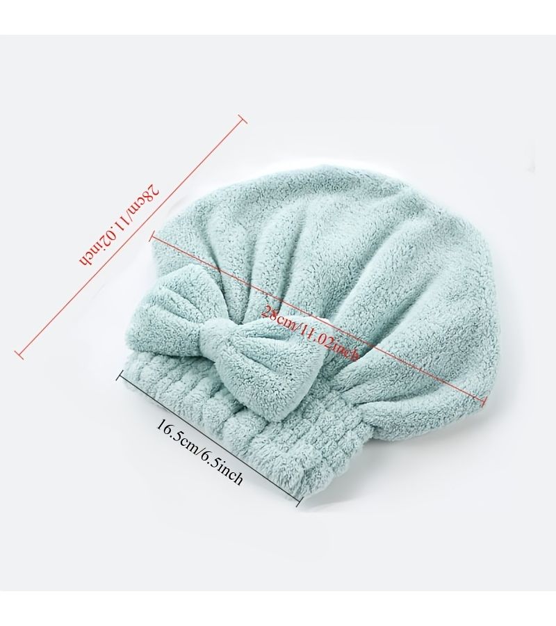 Pink Ultra Absorbent Microfiber Hair Towel Quick Dry Wrap - Image 3