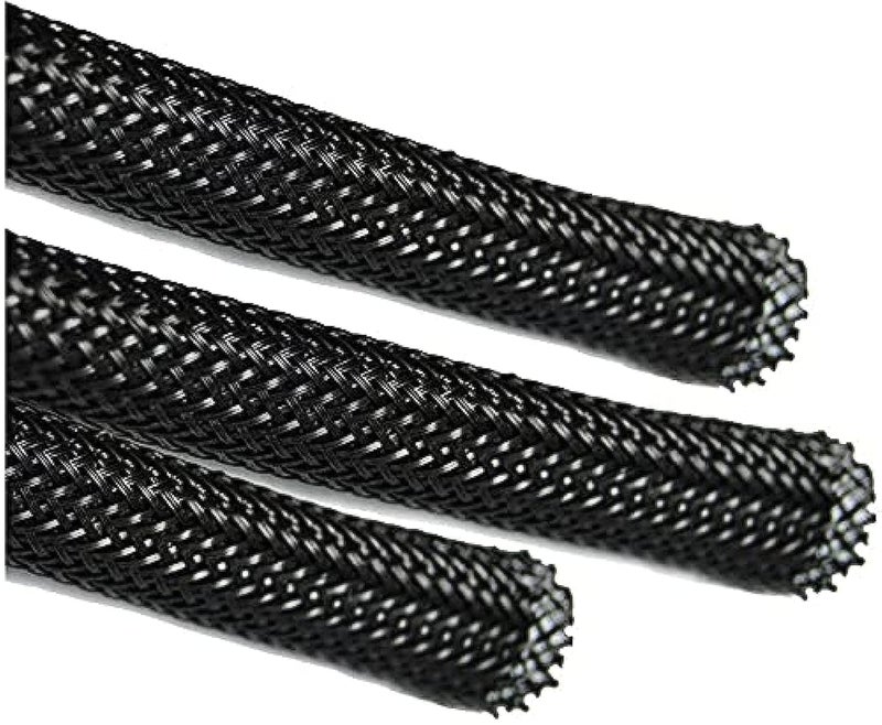 Expandable Braided Cable Sleeving - Black, 10mm