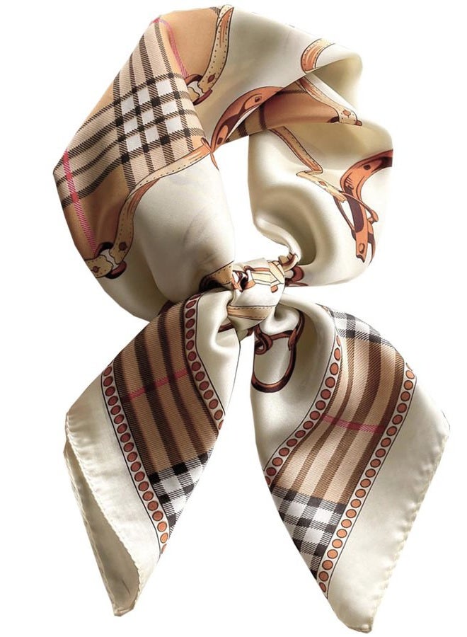 Saiusloa Neck Scarf For Womens Silky Head Scarves Hair Bandanas Square Scarf Fashion Accessories lightweight 27.5 * 27.5inch, 27-horsewhip Lattice, 27.5*27.5inch - Image 1