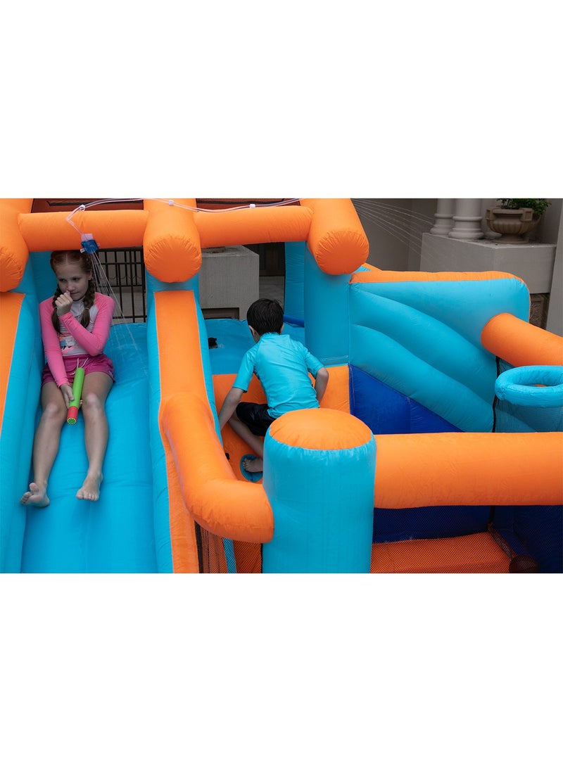 GT-Wheel - Inflatable Water Slide Kids Waterslide Park Outdoor with Bounce House and Dual Slides for Racing Fun Climbing Blow-up Water Slides - Image 1