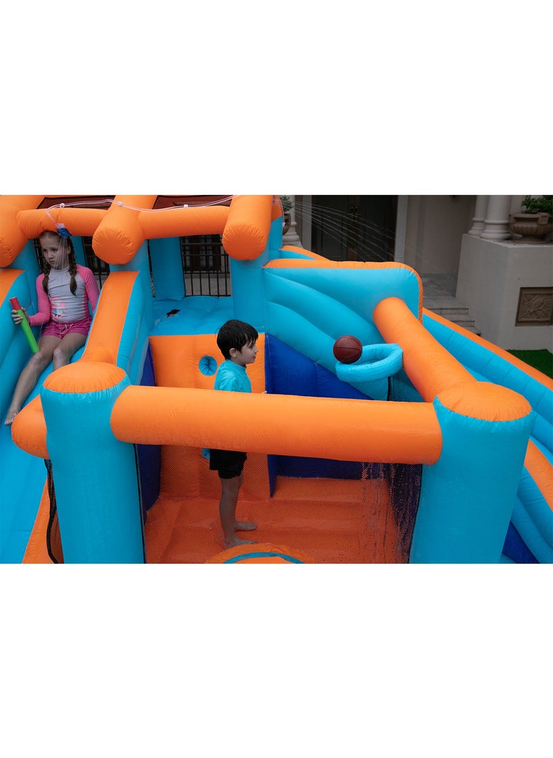GT-Wheel - Inflatable Water Slide Kids Waterslide Park Outdoor with Bounce House and Dual Slides for Racing Fun Climbing Blow-up Water Slides - Image 1
