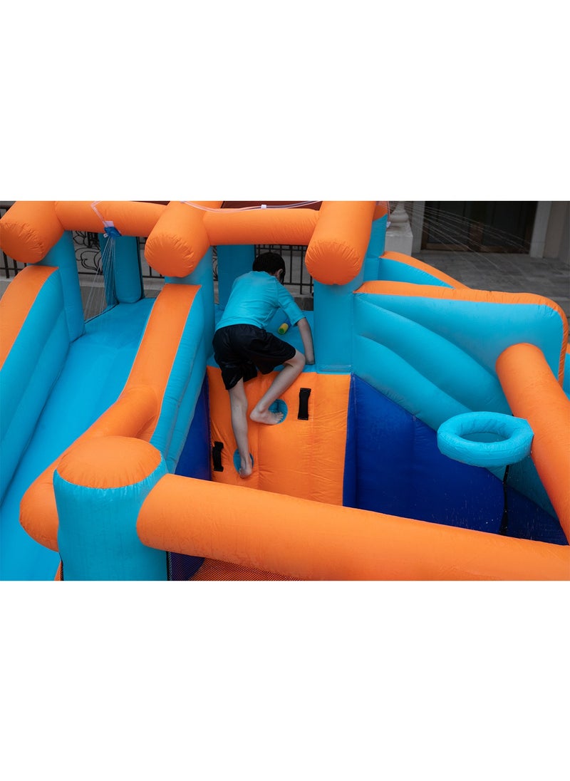 GT-Wheel - Inflatable Water Slide Kids Waterslide Park Outdoor with Bounce House and Dual Slides for Racing Fun Climbing Blow-up Water Slides - Image 1