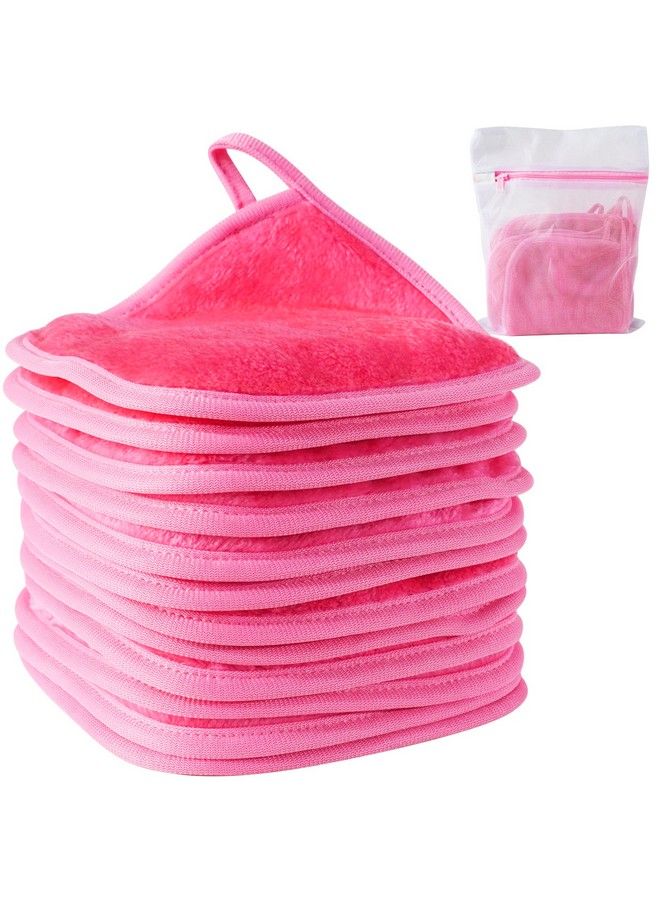 KODAMO ; Reusable Makeup Remover Cloth 6 X 6 In 12 Pack Microfiber Washable Facial Cleansing Towel For All Skin Types With Laundry Bag Natural Ecofriendly Makeup Remover Towel (Pink)  - Image 2