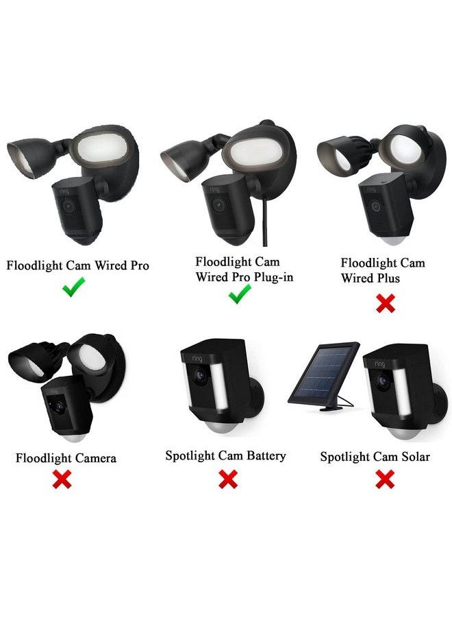 Meffort Inc - Silicone Skin Case Compatible For Ring Floodlight Cam Wired Pro Sun Glare Uv & Weather Protection Skins Cover (Black 1 Pack) - Image 1