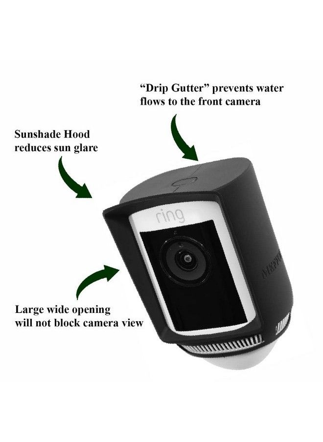 Meffort Inc - Silicone Skin Case Compatible For Ring Floodlight Cam Wired Pro Sun Glare Uv & Weather Protection Skins Cover (Black 1 Pack) - Image 1