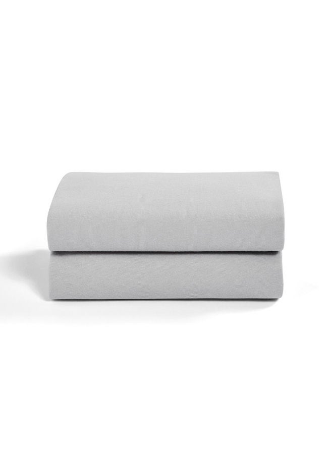 Snuz Pod Light Breathable And 100% Soft Jersey Cotton Crib Fitted Sheets Pack Of 2 - Grey  - Image 2