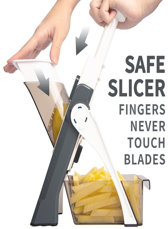 ONCE FOR ALL Adjustable Mandoline Slicer Safe Vegetable Slicer Food Chopper Vegetable Cutter Quick Dicer Fruit French Fry Julienne - Image 2