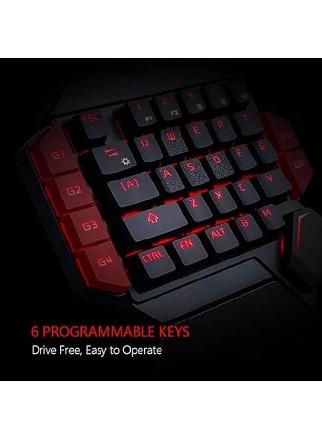 One-Handed RGB Mechanical Gaming Keyboard, 35 Keys, Mini Portable Gaming Keyboard, One-Handed Keyboard, PS4/Xbox-One/Llaptop/PC Computer with USB Cable - Image 3