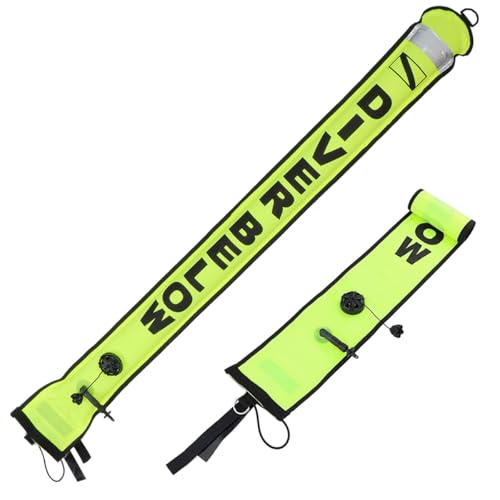 YUNNLEZT 5ft SMB Surface Marker Buoy, Surface Marker Signal Tube Scuba Diving Open Bottom Marker with High Visibility Reflective Band for Underwater Diving Snorkeling - Image 1