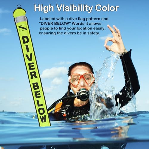 YUNNLEZT 5ft SMB Surface Marker Buoy, Surface Marker Signal Tube Scuba Diving Open Bottom Marker with High Visibility Reflective Band for Underwater Diving Snorkeling - Image 4