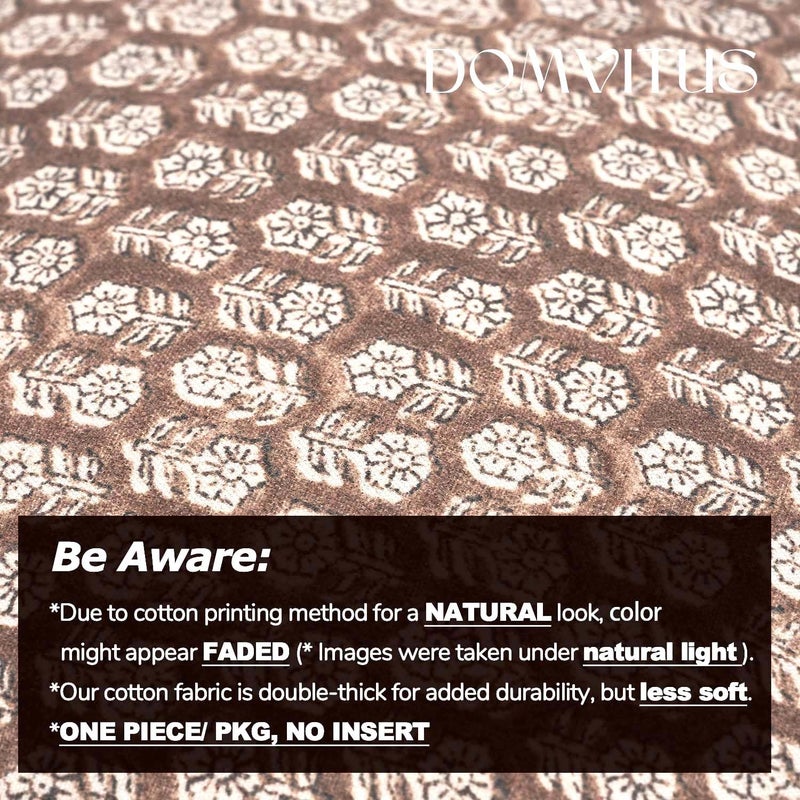 DOMVITUS Pillow Covers 20x20, Floral Pillow Covers, Couch Pillows for Living Room, Decorative Farmhouse Accent Print Throw Pillow Covers, 1PC, Cognac Brown - Image 5