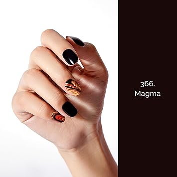 NAILOG Semi Cured Gel Nail Strips Glossy Long Lasting Soft Gel Finish 20 Extra Long Nail Stickers Wraps Magma - Image 2
