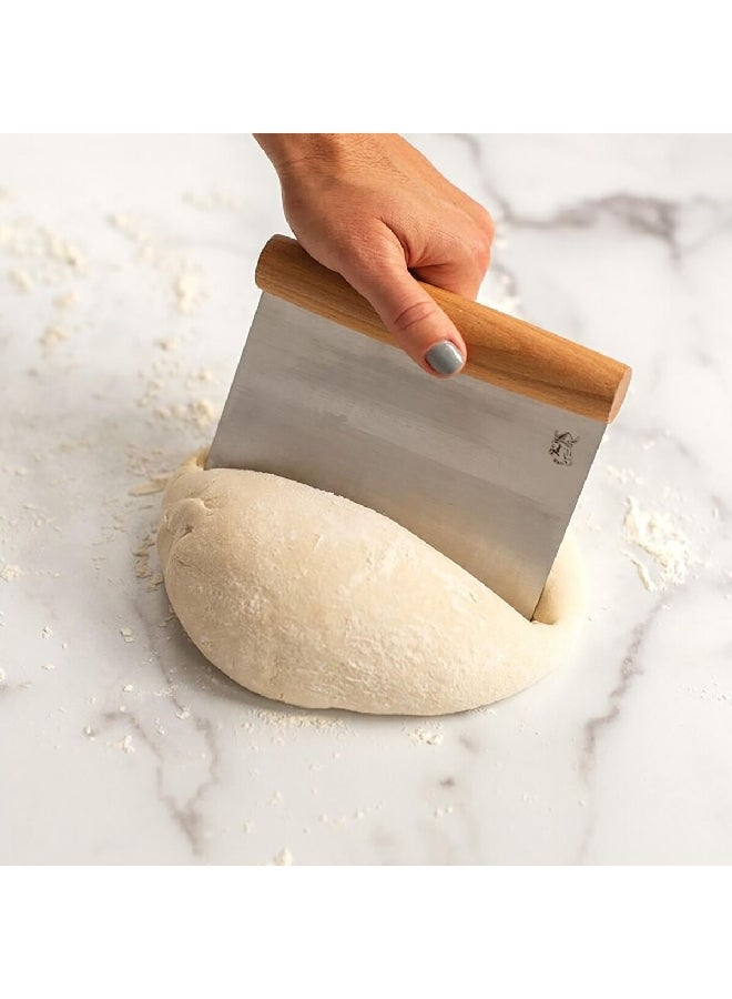 NORDICWARE Stainless Steel Blade Compact Dough Scraper Silver and Brown 02105 - Image 3