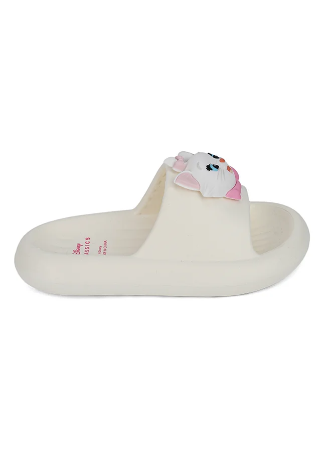 أوربانهاول UrbanHaul Girls Disney Marie Print Slip on Sliders For Kids Suitable for Daily Use :- White