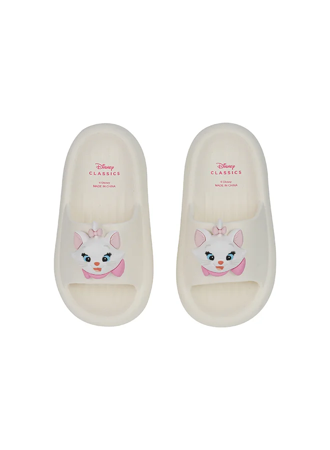 أوربانهاول UrbanHaul Girls Disney Marie Print Slip on Sliders For Kids Suitable for Daily Use :- White