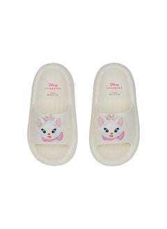 UrbanHaul UrbanHaul Girls Disney Marie Print Slip on Sliders For Kids Suitable for Daily Use :- White  - Image 3