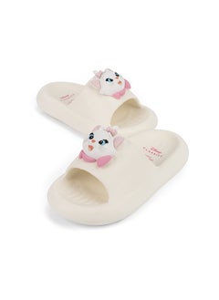 UrbanHaul UrbanHaul Girls Disney Marie Print Slip on Sliders For Kids Suitable for Daily Use :- White  - Image 2