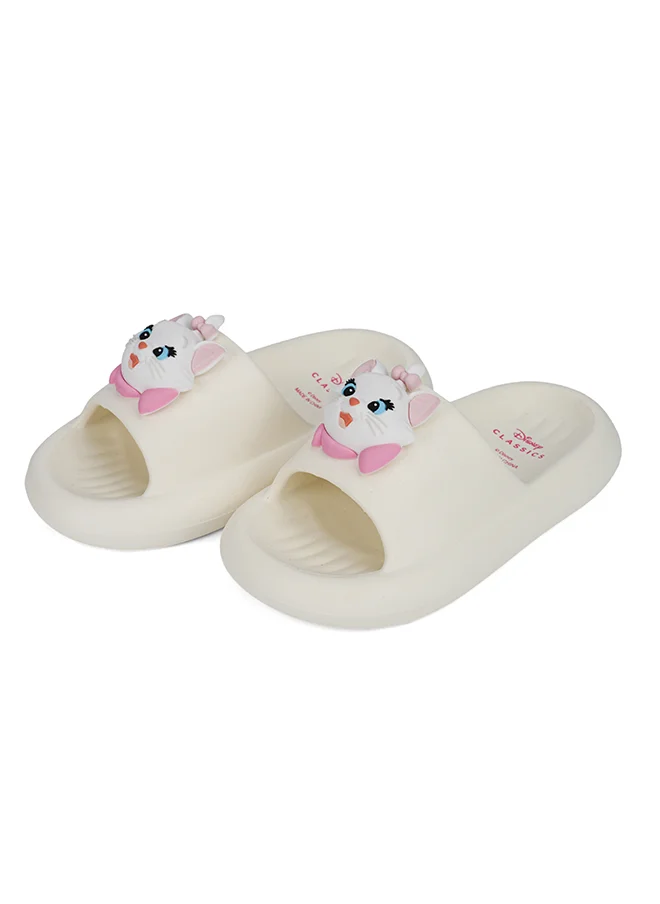 أوربانهاول UrbanHaul Girls Disney Marie Print Slip on Sliders For Kids Suitable for Daily Use :- White