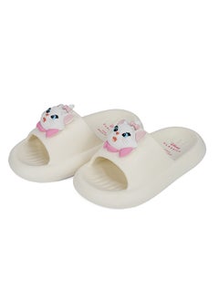 UrbanHaul UrbanHaul Girls Disney Marie Print Slip on Sliders For Kids Suitable for Daily Use :- White  - Image 1