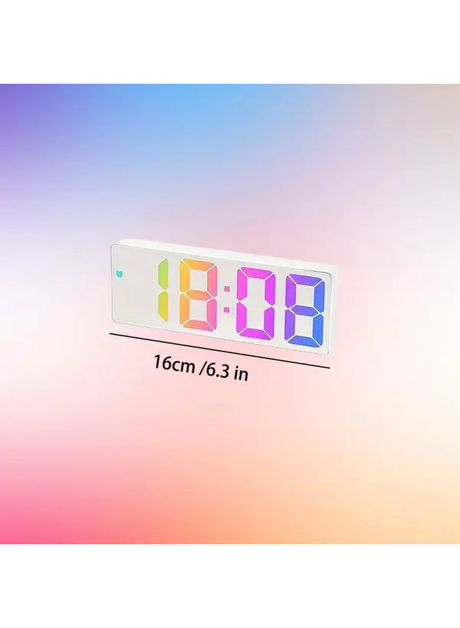 Modern LED Digital Alarm Clock With Large Screen 3 Adjustable Brightness Levels Silent Operation And Bedside Mode White Shell For Bedroom Living Room - Image 5