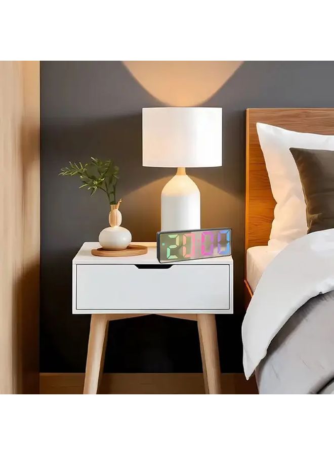 Modern LED Digital Alarm Clock With Large Screen 3 Adjustable Brightness Levels Silent Operation And Bedside Mode White Shell For Bedroom Living Room - Image 4