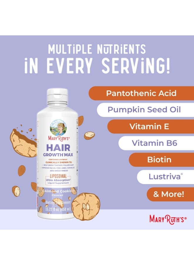 MaryRuth's MaryRuth Organics Women’s Hair Growth MAX Liposomal – 15.22 fl oz | With Lustriva® & 10,000 mcg Biotin + Pumpkin Seed Oil | Supports Thicker, Fuller Hair, Healthy Skin & Anti-Aging Care | For Women Ages 18+ - Image 3