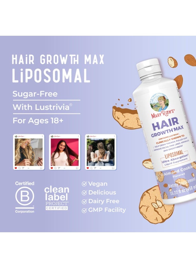 MaryRuth's MaryRuth Organics Women’s Hair Growth MAX Liposomal – 15.22 fl oz | With Lustriva® & 10,000 mcg Biotin + Pumpkin Seed Oil | Supports Thicker, Fuller Hair, Healthy Skin & Anti-Aging Care | For Women Ages 18+ - Image 4