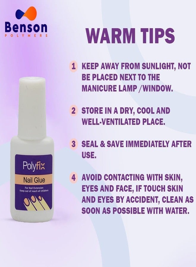 Polyfix Artificial Waterproof Nail Glue | Professional Nail Art Manicure Tool for Acrylic and False Nails, Offering Waterproof and Long-Lasting Adhesion 7g - Image 4