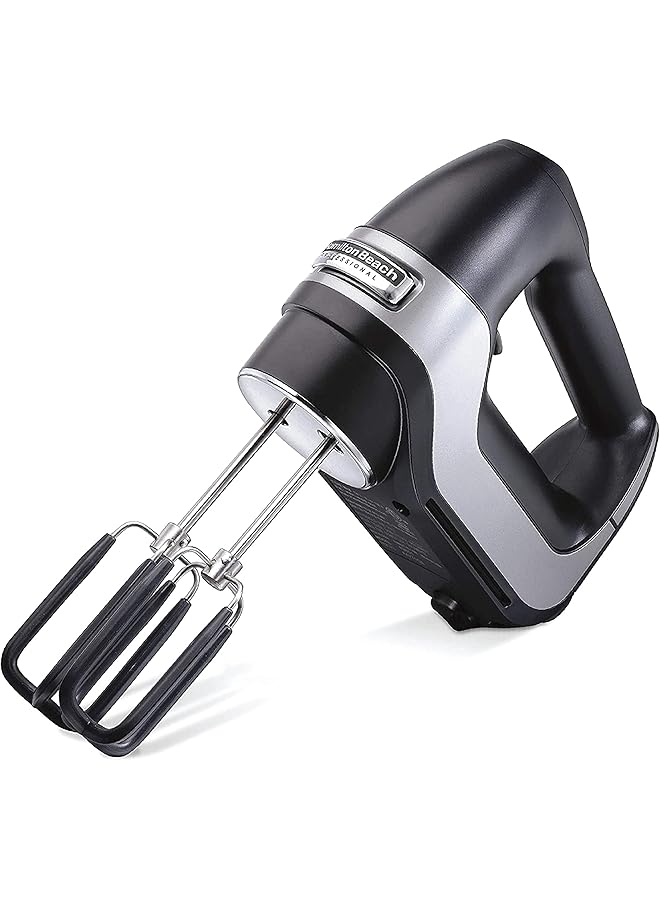 هاملتون بيتش التجارية خلاط يدوي كهربائي احترافي بـ 7 سرعات مع شاشة رقمية ومحرك تيار مستمر هادئ وخفاقة وعجين وحقيبة تخزين 200 وات أسود 62655 Sau 5 سنوات محدودة - Image 1