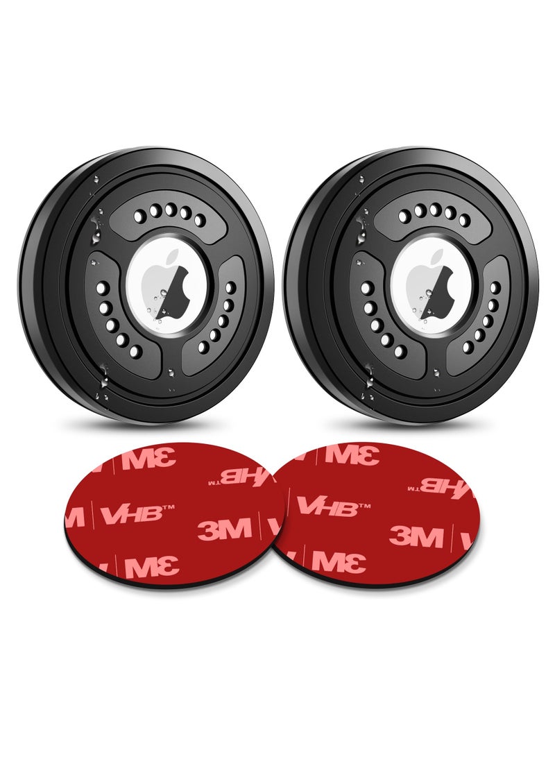 Excefore عبوة من 2 غطاء حامل AirTag مقاوم للماء IPX8، ملصق Airtag لاصق على حامل لاصق، حماية كاملة للجسم، ملصق تعقب واقٍ مضاد للخدش للسيارات والأمتعة والدراجات - Image 1