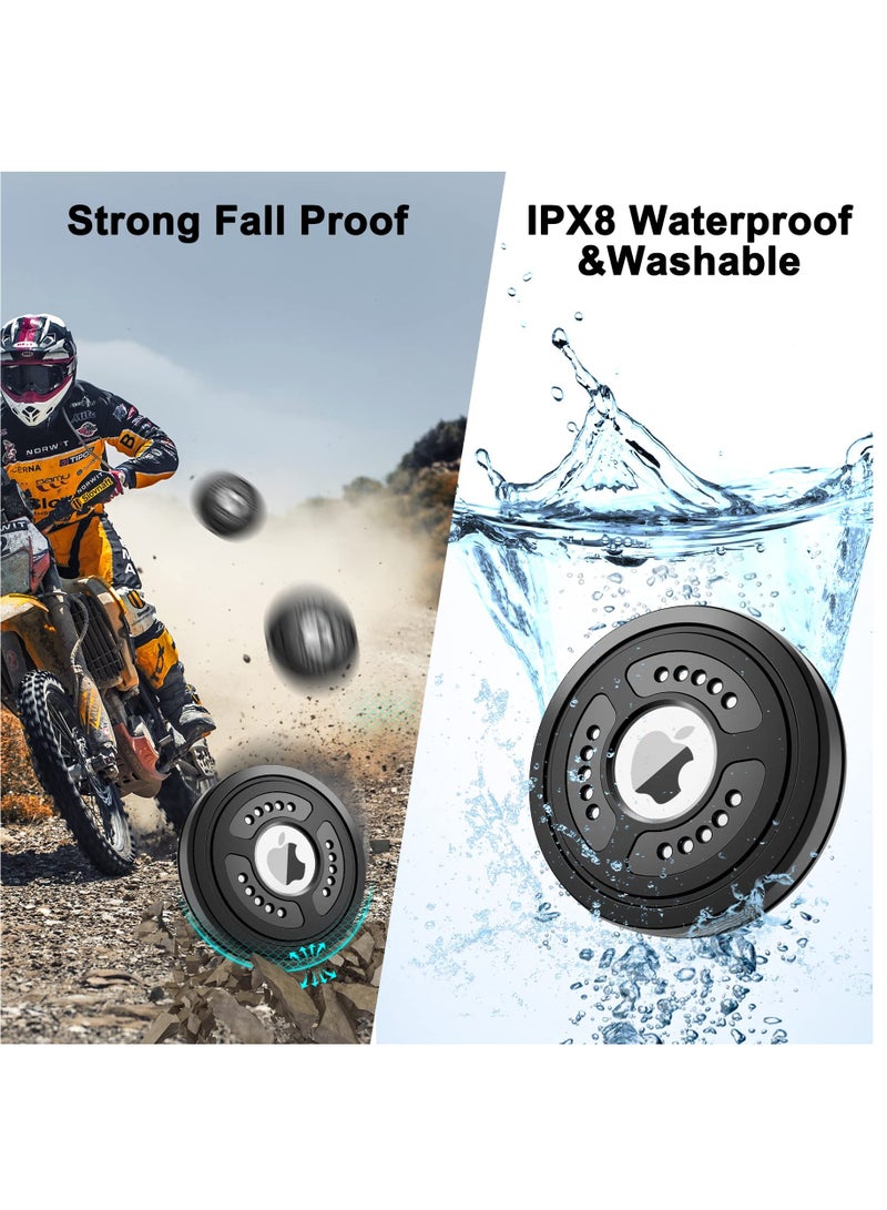 Excefore عبوة من 2 غطاء حامل AirTag مقاوم للماء IPX8، ملصق Airtag لاصق على حامل لاصق، حماية كاملة للجسم، ملصق تعقب واقٍ مضاد للخدش للسيارات والأمتعة والدراجات - Image 2