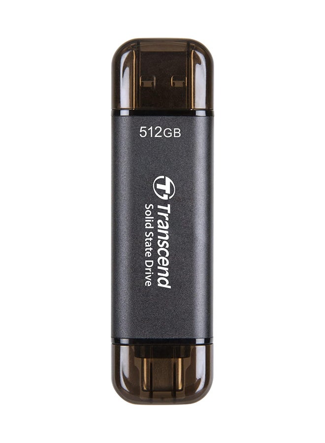 ترانسيند 512GB, External SSD, ESD310C, USB 10Gbps, Type C/A, Black 512 GB - Image 1