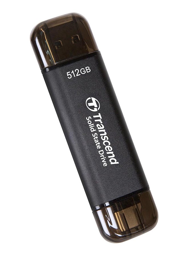 ترانسيند 512GB, External SSD, ESD310C, USB 10Gbps, Type C/A, Black 512 GB - Image 2