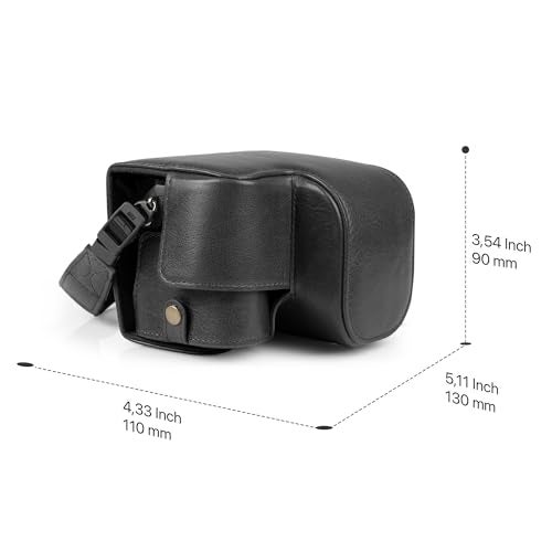 MegaGear Mega Gear Genuine Leather Camera Case for Sony Alpha a6700 1650mm Stylish and Protective Black - Image 3