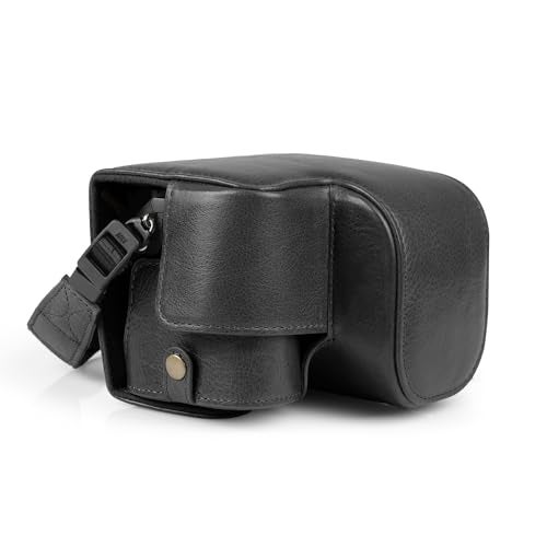 MegaGear Mega Gear Genuine Leather Camera Case for Sony Alpha a6700 1650mm Stylish and Protective Black - Image 1