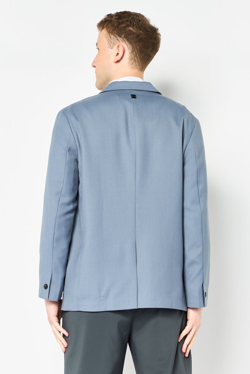 SELECTED Men Regular Fit Solid Long Sleeve Semi Formal Jacket, Grey - Image 3