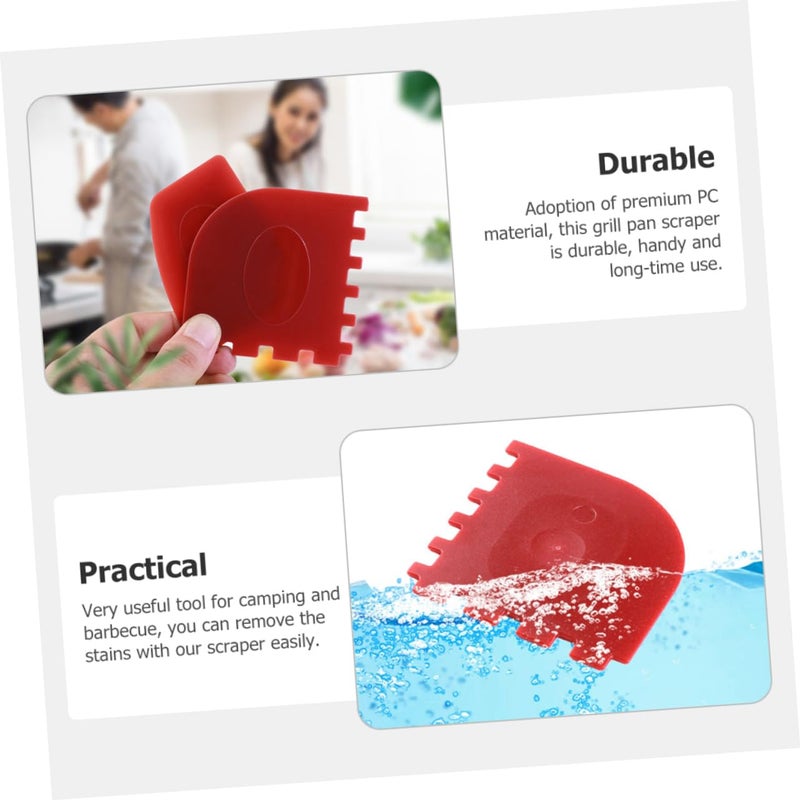 4Pcs Heavy Duty Grill Plate Scrapers Barbecue Pan Cleaning Tools Compact Outdoor Use - Image 4