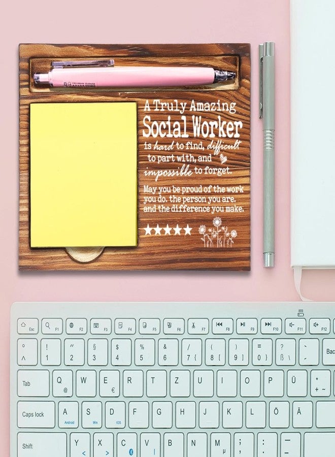 FOKCBOCM Thank You Appreciation Gifts for Social Worker, Going Away Gift Retirement Gift for Best Social Worker Gifts Self-Stick Note Pad Holders-DW23 - Image 3