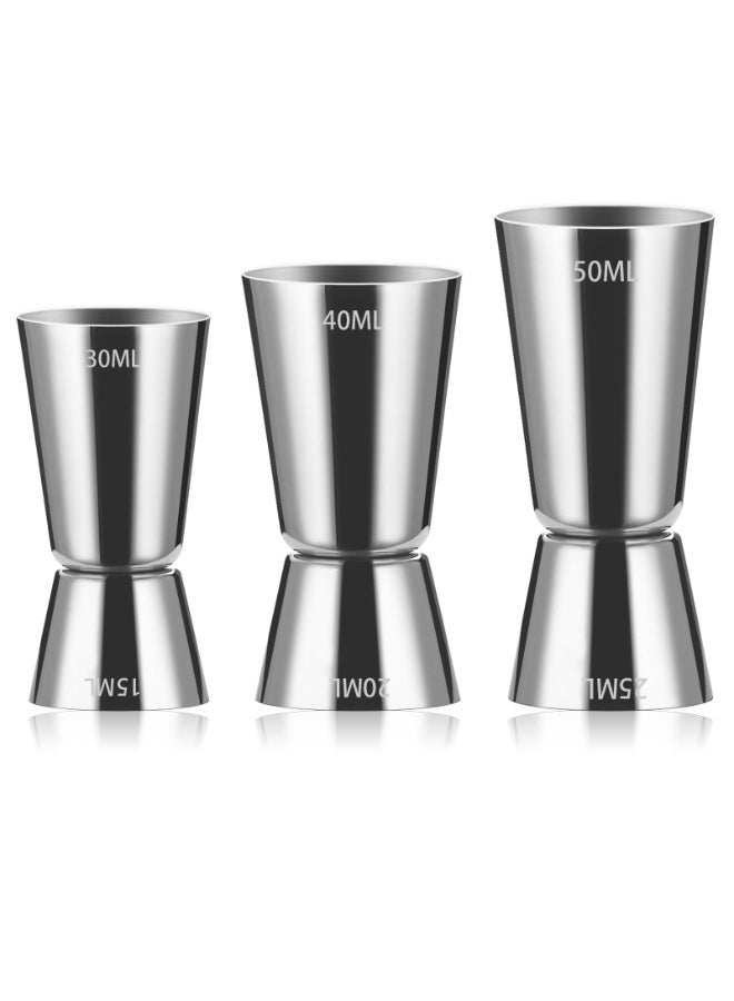 OSHIMA 3 Pcs Stainless Steel Double Jigger Set, Cocktail Measuring Cups, Double Jigger Spirit Measuring Cup, Cocktail Double Measure Scale, Professional Drinks Measuring Cup, 15/30ml, 20/40ml, 25/50ml3 Pcs Stainless Steel Double Jigger Set, Cocktail Measuring Cups, Double Jigger Spirit Measuring Cup, Cocktail Double Measure Scale, Professional Drinks Measuring Cup, 15/30ml, 20/40ml, 25/50ml3 Pcs Stainless Steel Double Jigger Set, Cocktail Measuring Cups, Double Jigger Spirit Measuring Cup, Cocktail Double Measure Scale, Professional Drinks Measuring Cup, 15/30ml, 20/40ml, 25/50ml - Image 1