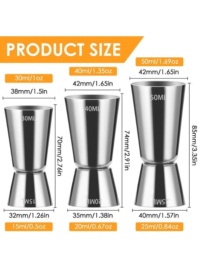 OSHIMA 3 Pcs Stainless Steel Double Jigger Set, Cocktail Measuring Cups, Double Jigger Spirit Measuring Cup, Cocktail Double Measure Scale, Professional Drinks Measuring Cup, 15/30ml, 20/40ml, 25/50ml3 Pcs Stainless Steel Double Jigger Set, Cocktail Measuring Cups, Double Jigger Spirit Measuring Cup, Cocktail Double Measure Scale, Professional Drinks Measuring Cup, 15/30ml, 20/40ml, 25/50ml3 Pcs Stainless Steel Double Jigger Set, Cocktail Measuring Cups, Double Jigger Spirit Measuring Cup, Cocktail Double Measure Scale, Professional Drinks Measuring Cup, 15/30ml, 20/40ml, 25/50ml - Image 2
